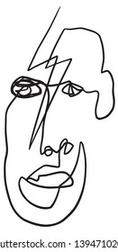 Abstract One Line Human Head Face Vector Illustration