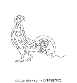 Ilustración de línea Abstractas de una línea de gallo