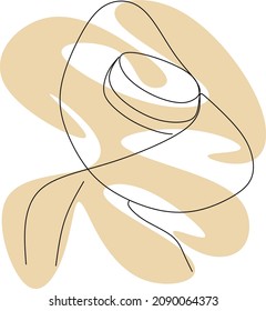 Abstract one single line minimalist drawing of a beautiful woman, vector illustration. Print for fashion, t-shirt, logo, salon logo concept. Modern continuous line draw graphic design