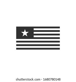 Abstract one star black USA Flag Design. Stock Vector illustration isolated on white background.