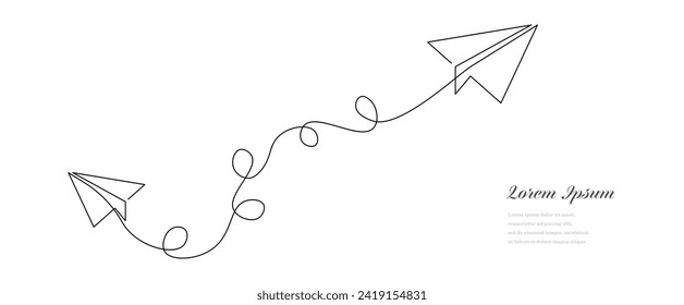 línea continua de un trazo abstracto, fondo de textura de plano de papel, doodle de línea simple, concepto de negocio