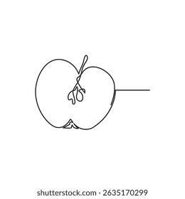 Abstract One-Line Apple Drawing with Stylized Core1