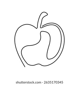 Abstract One-Line Apple Drawing with Stylized Core2