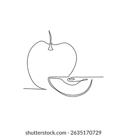 Abstract One-Line Apple Drawing with Stylized Core9
