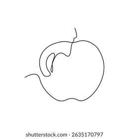 Abstract One-Line Apple Drawing with Stylized Core10