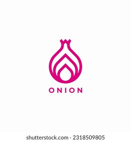 vector de diseño de logotipo de cebolla abstracta