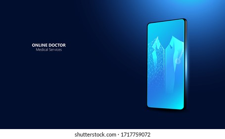 Abstract Online Doctor & Medical Services concept The current health care industry that has access to the internet And the online world Helping people gain access to treatment. Online.