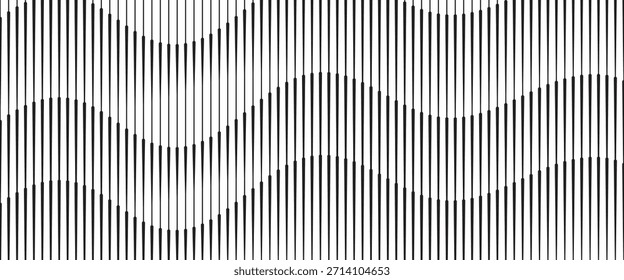 Abstract op art background made from black and white lines. abstract wavy lines background. line art vector.