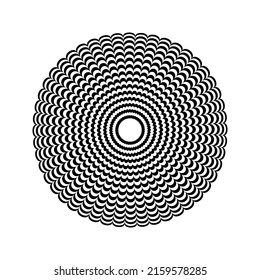 Abstract Op Art Circle Pattern With 3D Illusion Effect. Vector Illustration.