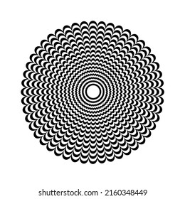 Abstract Op Art Circle Pattern. Vector Illustration.