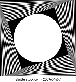 Abstrakte Op Art Design von dekorativen Rahmen. Vektorgrafik.