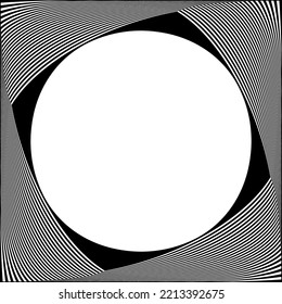 Abstract Op Art Design of Modern Decorative Frame. Vector Illustration.