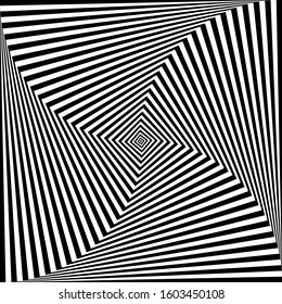 Resumen de diseño artístico. Efecto del movimiento de giro de rotación. Ilustración vectorial.