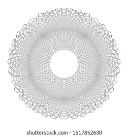 Abstract op art geometric design element. 3D illusion. Circle spherical shape. Convex pattern. 
