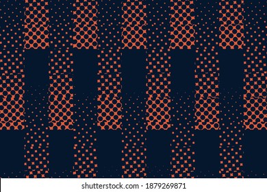 abstract op art gradient seamless pattern, background or wallpaper with n linesavy and orange 