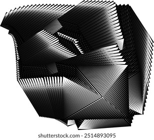 Fondo abstracto de las líneas del semitono del arte del op, patrón dinámico geométrico mínimo, textura moderna del diseño del Vector
