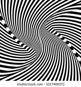 Abstract op art pattern. Lines texture. Vector illustration.