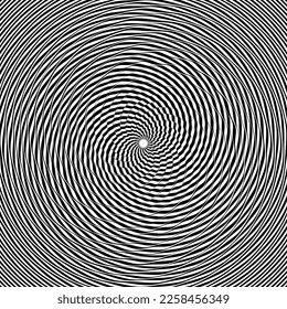 Abstract Op Art Pattern with Whirl Movement Illusion Effect. Vector Illustration.