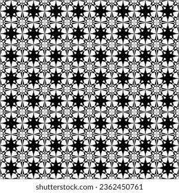 Abstract op art seamless pattern. Decorative black and white optical illusion texture background. 3D illusion. Vector illustration. 
