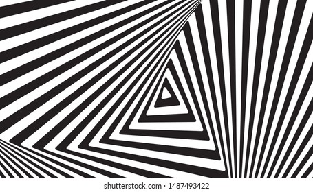 abstract op art, triangle style illusion art, vector art,