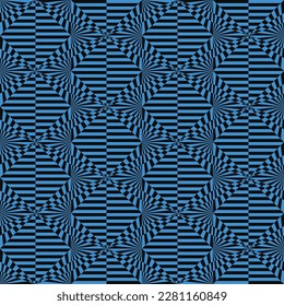 Abstract op art vector seamless pattern. Geometric illusion background. Eps 10. Trendy retro vintage style repeat design. 