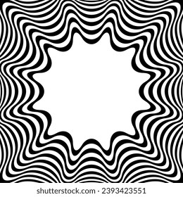 Abstraktes Op Art Wavy Lines Muster mit 3D Illusion Effect. Vektorgrafik.