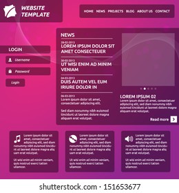 Abstract opacity website template with logo, horizontal menu, slideshow, member login and options