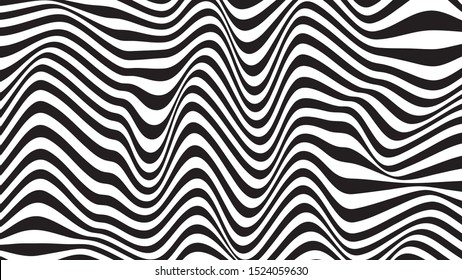 Abstract op-art background, optical illusion zebra skin pattern