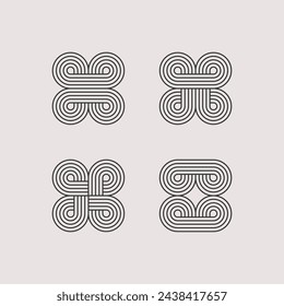 Abstract op-art element. Geometric elements for your project. Abstract futuristic geometric shape from black and white circles.