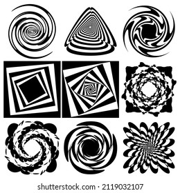 Abstract op-art element. Optical, visual art, artistic element illustration