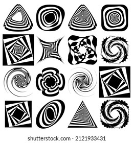 Abstract op-art element. Optical, visual art, artistic element illustration