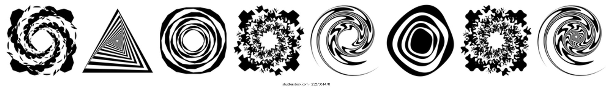 Abstraktes op-art Element. Optische, visuelle Kunst, künstlerische Elementgrafik