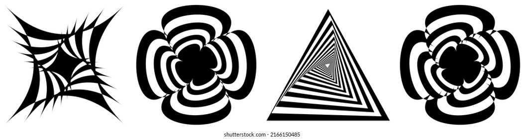 Abstract op-art element. Optical, visual art, artistic element illustration