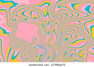 Abstract op-art trippy background with warped acid neon lines.