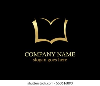 Abstract Open Book Gold Logo Stock Vector (Royalty Free) 553616893 ...