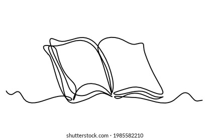 Abstract open book as line drawing on white background. Vector