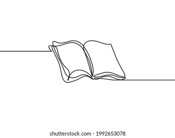Abstract open book as line drawing on white background. Vector