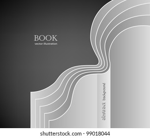 Abstract open book on gray background