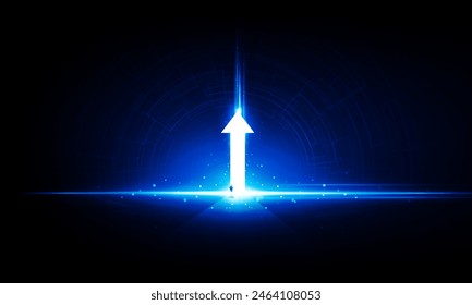 Abstract open Door up arrow Light out business  technology background Hitech communication concept innovation background, vector design