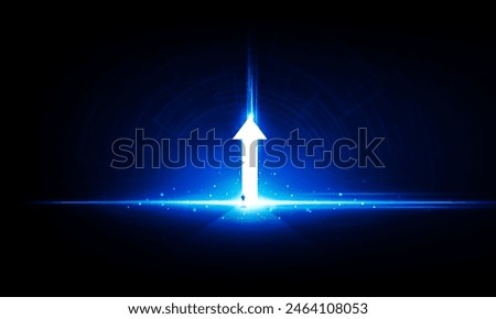 Abstract open Door up arrow Light out business  technology background Hitech communication concept innovation background, vector design