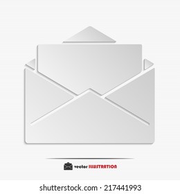 Abstract open envelope web icon for your design