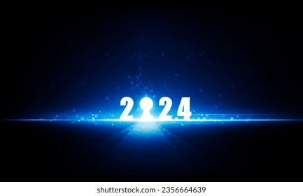Abstract open Key Door Light out 2024 business technology pixel Hitech communication concept innovation background, vector design