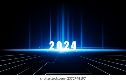 Abstract open Key Door Light out 2024 city business Light out success background Hitech communication concept innovation background, vector design