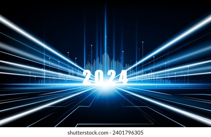 Resumen abierto Key Door Light out 2024 ciudad de negocios Light out antecedentes de éxito Hitech concepto de comunicación fondo de innovación, diseño vectorial