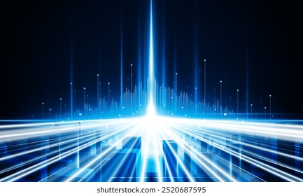 Abstract open Key Door Light out business digital city Hitech communication concept innovation background, vector design