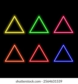 Abstract open key door Light outside technology and with neon triangles. Hitech communication concept innovation background, vector design.