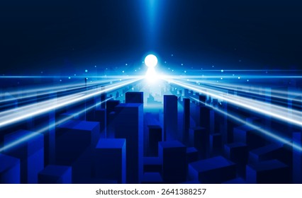 Abstract open Key Door Light out city business Light out success background Hitech communication concept innovation background, vector design