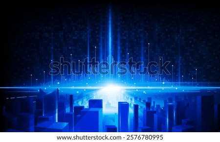 Abstract open Key Door Light out business digital city Hitech communication concept innovation background, vector design