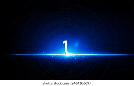 Abstract open number 1 Key Door Light out business  technology background Hitech communication concept innovation background, vector design