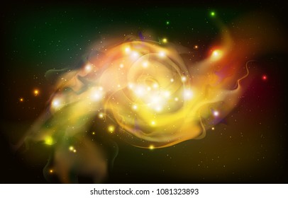 Abstract open space background. Starfield, universe, nebula in galaxy. Vector illustration